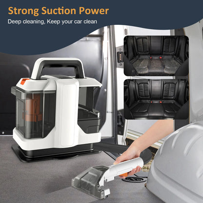 750W Handheld Carpet Cleaner, 15KPa Powerful Portable Deep Cleaner for Sofa, Car Seat, Pet Hair Removal