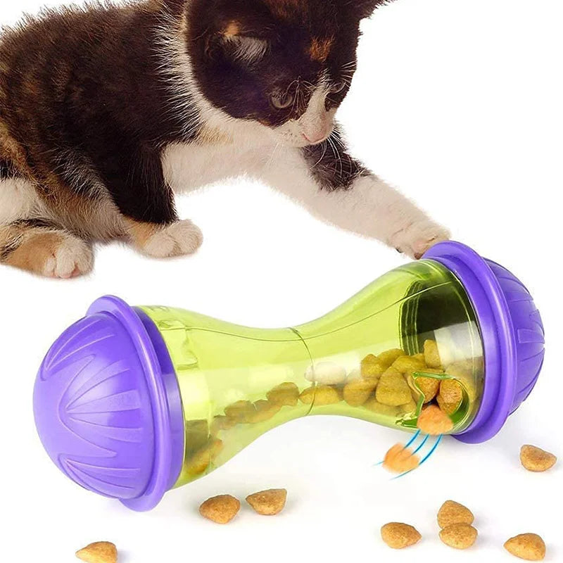 Godisleksak för katt i plast – interaktiv foderboll utan batterier