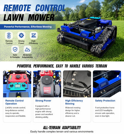 CE Certified Multi-use Trimmer 1000mm Cutting Width Tracked Lawn Mower Remote Control High Efficiency Customization Landscape