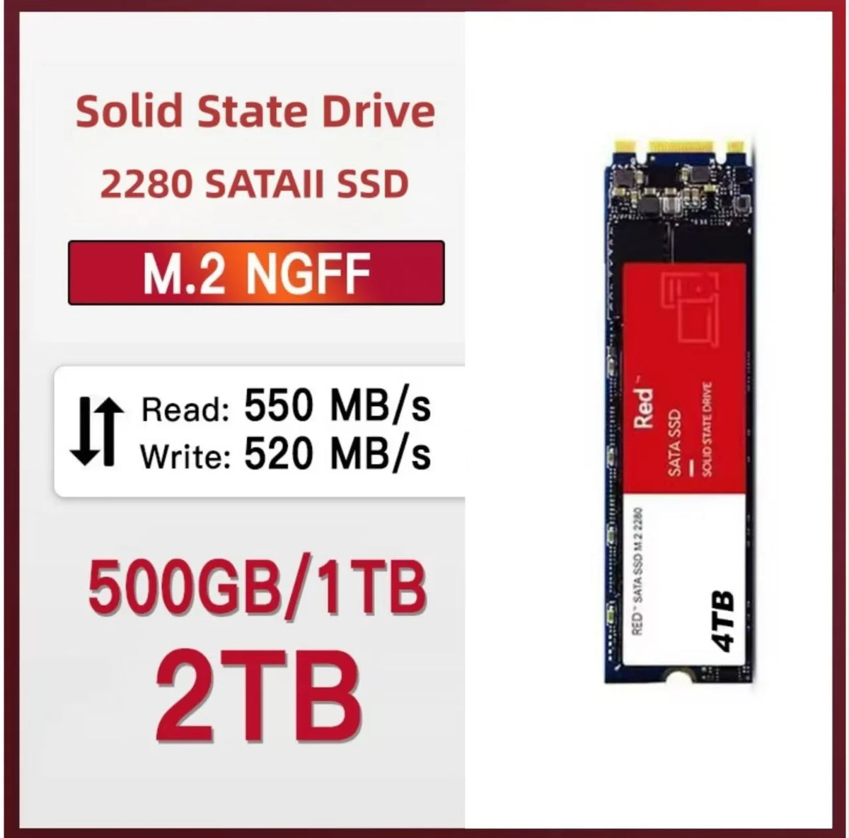 original Hard Drive SSD 2.5 inch 500GB SATA 1tb 2tb Internal Solid State 520MB/s SATA3 for Laptop Hard Disk Desktop m2 Ssd