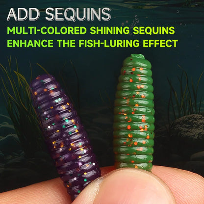 Supercontinent New Soft Bait Angry Spin 25mm 35mm 45mm Fishing Lures Plastic Silicone Worm Moggot Grub Lure Sinking Lures