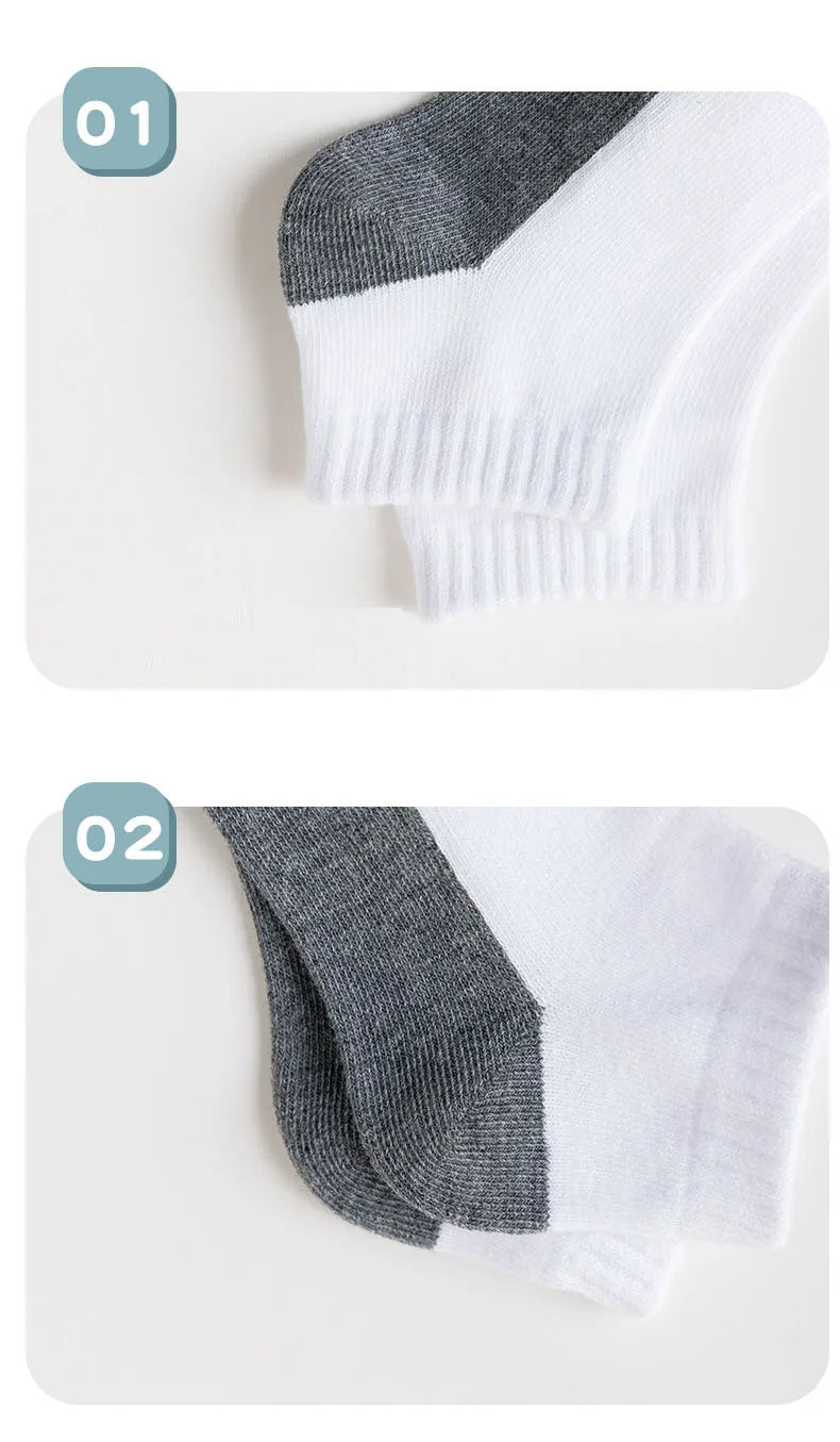5 Pairs/Lot 2023 New Summer Children Socks Cotton Kids Fashion Black White Gray For 1-12 Years Teen Student Baby Girl Boy Socks