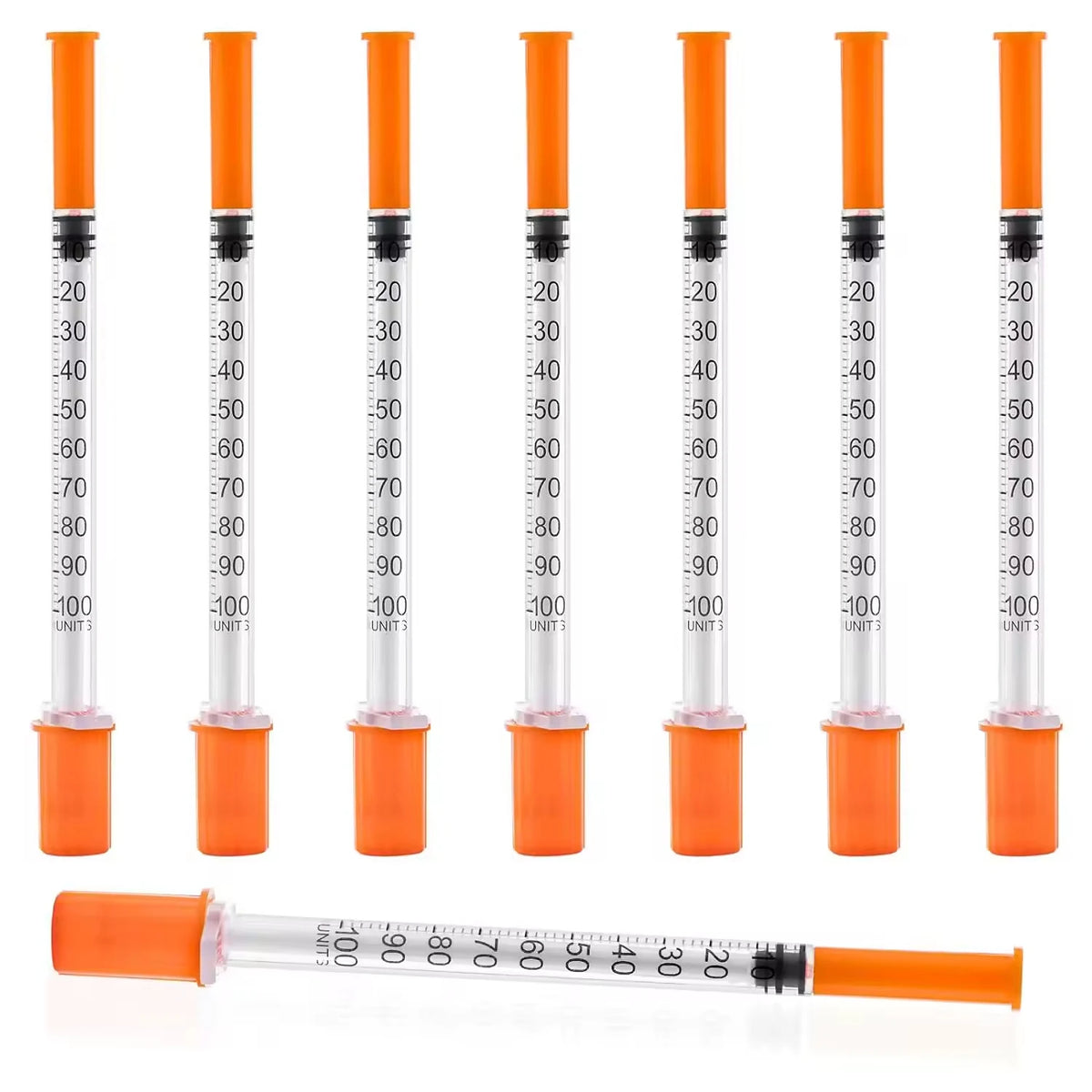 100 st 1 ml engångssprutor med 30G 8 mm / 31G 6 mm nål för husdjur