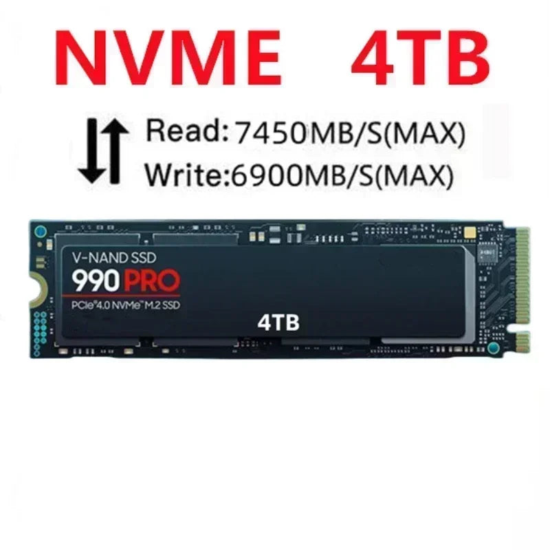 990 PRO M.2 2280 PCIe Gen4 NVMe SSD 2TB 4TB For PS5 Laptop Desktop