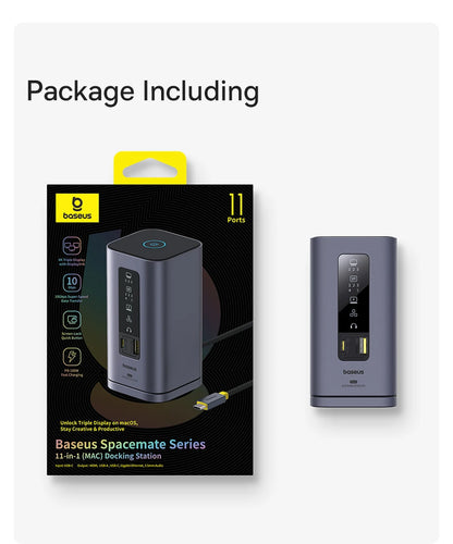 Baseus 11/12-i-1 USB-C-docka med flera skärmutgångar och PD