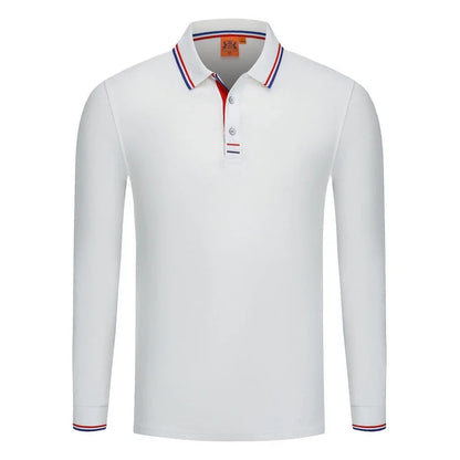 Långärmad Polo-shirt med Eget Tryck eller Logotyp – Unisex S–4XL (Asian)