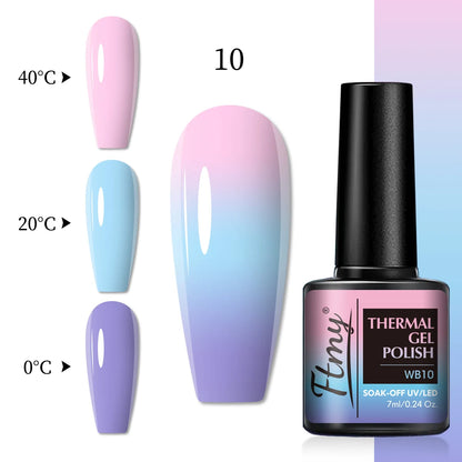 Color Changing Gel Nail Polish, Temperature-Sensitive, 7ml, Lead-Free, No Fragrance, Nail Art Manicure Gel Polish For Salon Use