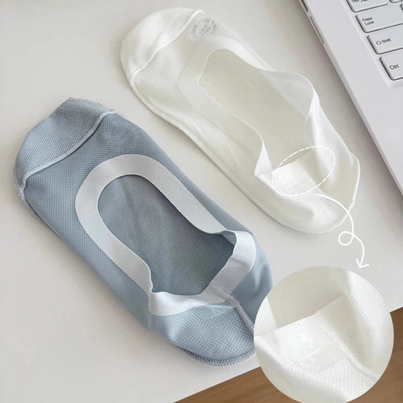 1/4/10 Pairs Women Breathable Mesh Invisible Socks Spring Summer Thin Soft Comfortable Silicone Anti Slip Cotton Casual Socks