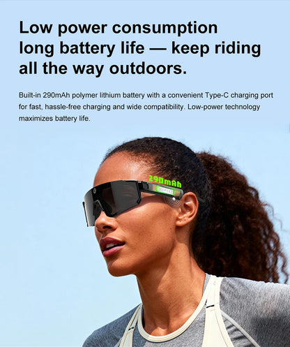 Mijia Smart Al Glasses For Cycling Recording Ai Translator Voice Assistant Wireless Remote Calling Video&photo Sports Sunglasses