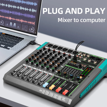 Depusheng MG6 6-kanals ljudmixer med Bluetooth och DSP