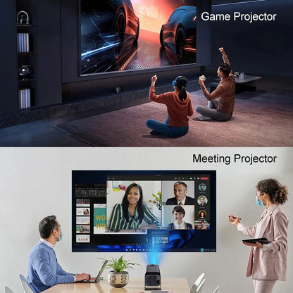 HY320 Mini Video Projector Native 720P Android 11 Projectors 300ANSI Wifi6 Cinema Outdoor Portable 180° Rotable BT5.0 4K Movie
