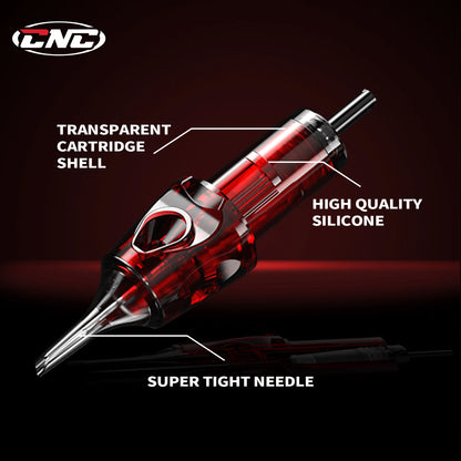 CNC 20PCS Tattoo Cartridges 0.3/0.35mm Red RL/RM Needles Disposable With Membrane Sterilized Safety For Machine Tattooist Supply