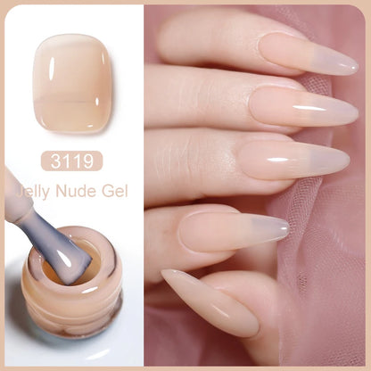 Clou Beaute Transparent French Gel Polish Translucent Nude Pink Red Jelly Glass Milky White Varnish Rainbow Color Nail Art