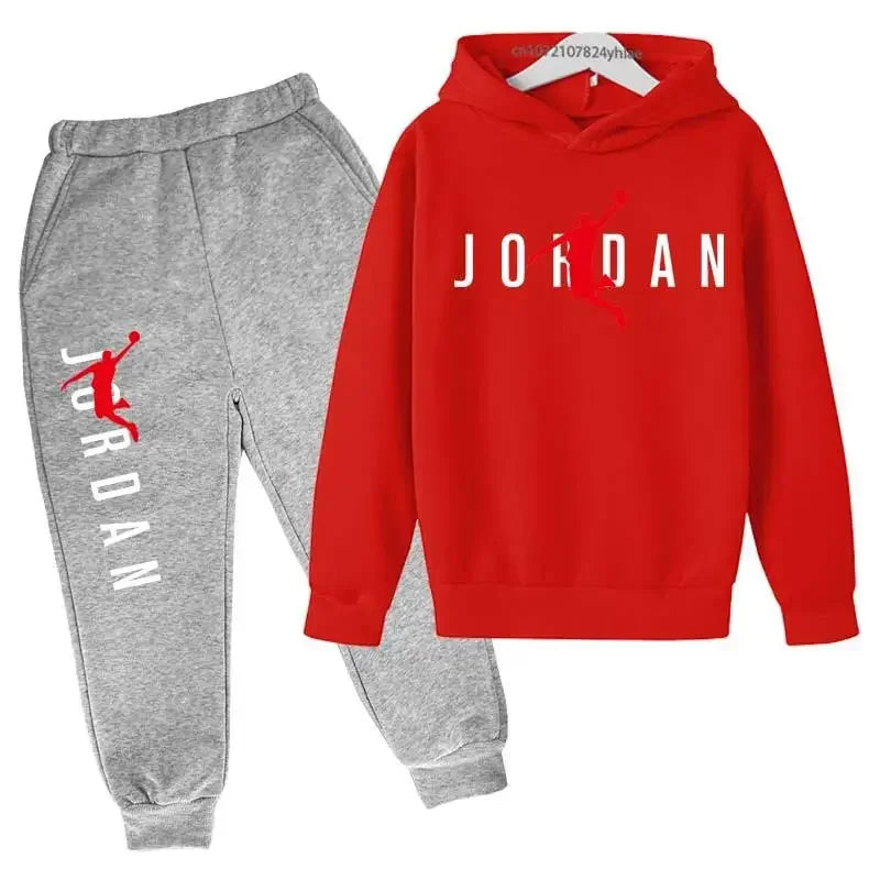 Kids Autumn Spring Trend Letter Print 2pcs Hoodie+Pants Tracksuits 3-13 Years Boys Girls Casual Outfits Children Clothes Sets