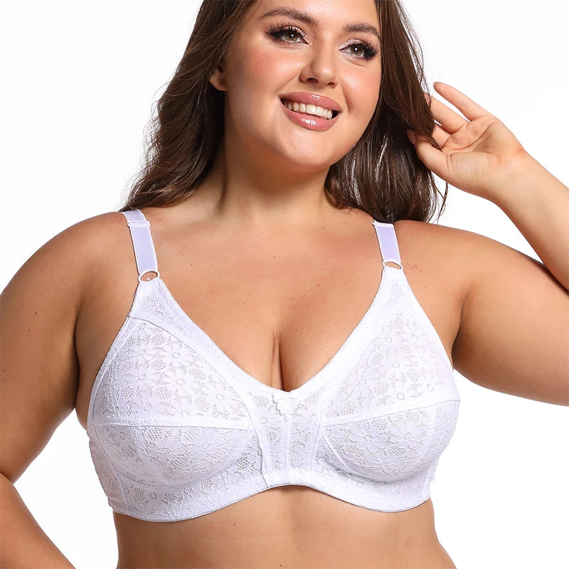 Sexy Lace Lingerie Summer Wireless Bras For Women Comfortable Underwear Breathable Lingerie Plus Size 50DE Cup