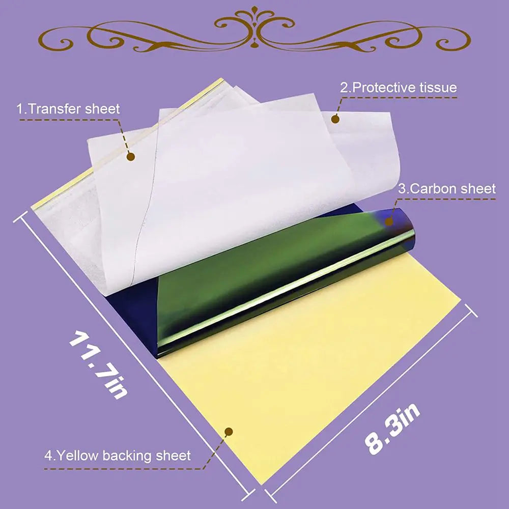 150/5pcs Professional Tattoo Transfer Papers A4 Tattoo Stencil Paper Carbon Thermal Copy Paper Tattoo Transfer Machine Accessory