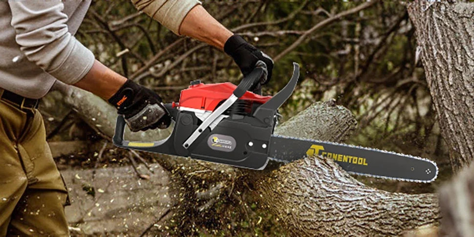 CONENTOOL Professional 58CC Gas Petrol Chainsaw 20" Chain Saw 2.55kW High Power Wood Cutter for Tree Felling Firewood Farm Forestry Garden Tool