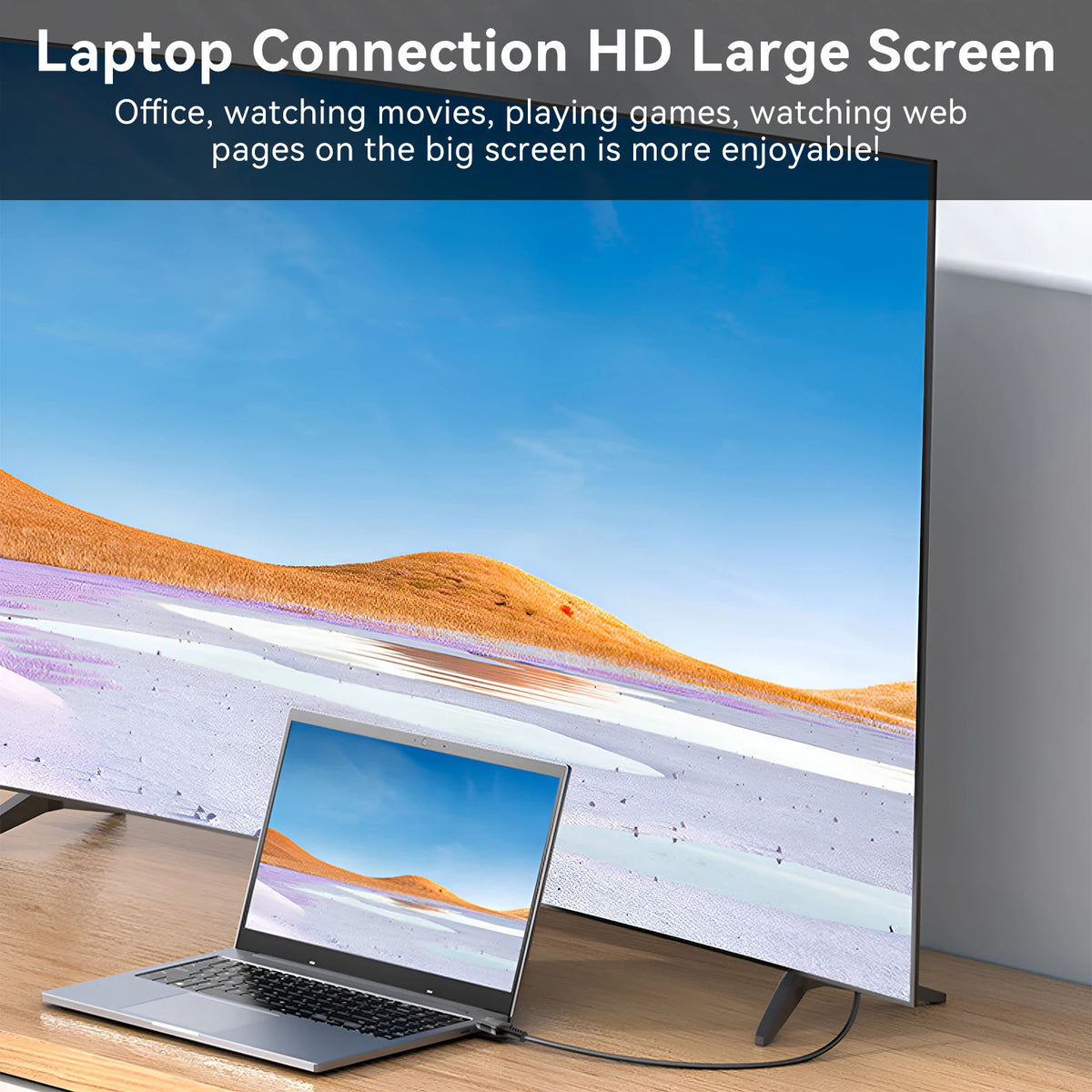 DisplayPort till HDMI-kabel – 4K eller 8K, 1–3 m