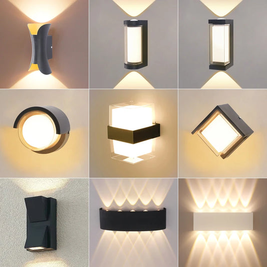 Modern LED Vägglampa In- & Utomhus – Vattentålig, 7 Stilar (B/C/D/F/G/H/I), AC85–265V