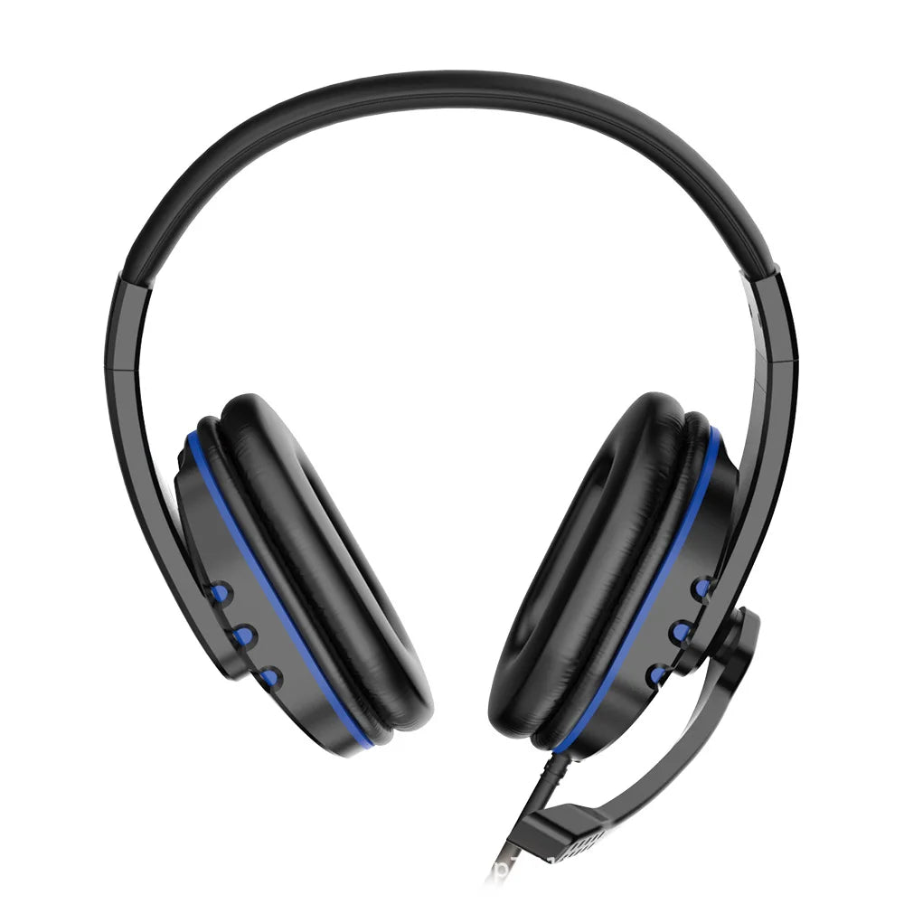Gaming Headset 3,5mm Over-Ear – HD-mikrofon Omnidirektionell Stereo PS4 PC Smartphone 210x190x90mm Blå Röd