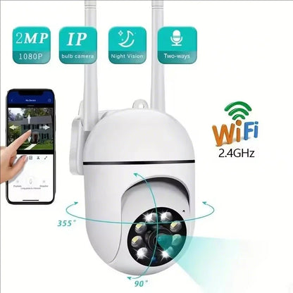 Wifi IP Camera 2MP Outdoor Security Surveillance Cameras AI Human Tracking Two Way Audio 4X Digital Zoom Night Vision Full Color