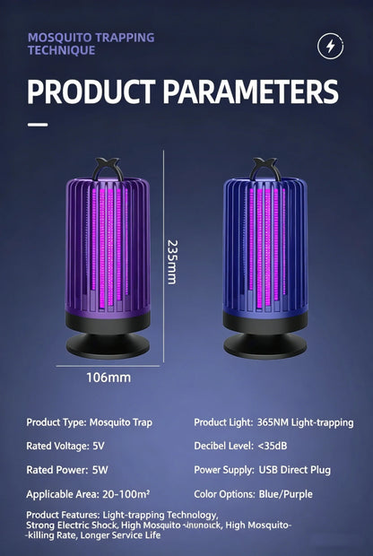 Mosquito Killer Lamp UV Light USB Anti Mosquito Trap Outdoor Electric Shock Mosquito Killer Light Use Kills Moths Wasps Gnats