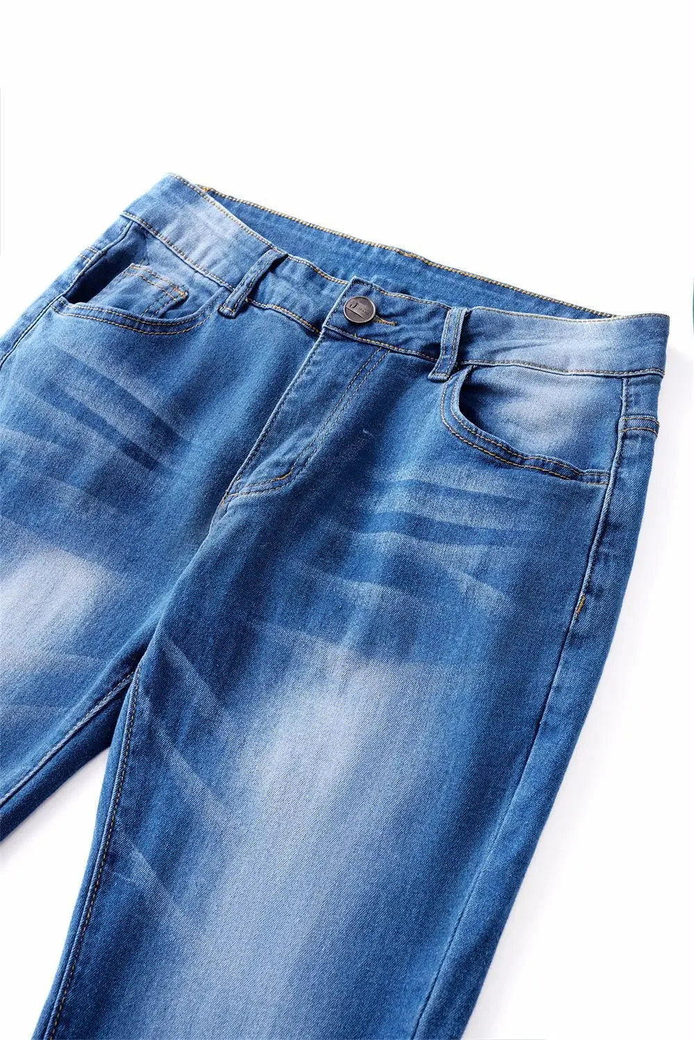 Flare Pants Jeans for Women Vintage Denims Stretch Mid Waist Washed Distressed Pockets Boot Cut 2025 Streetwear Skinny Trousers