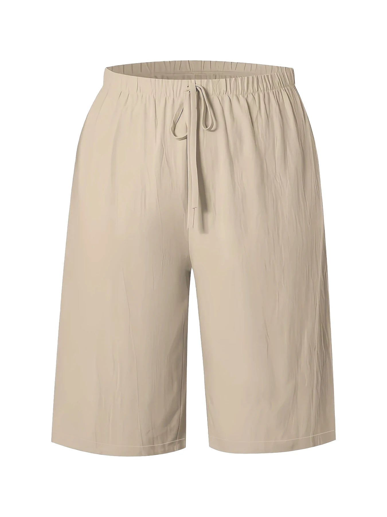 Dam Wide Leg Byxor Knälång – Elastisk Midja Dragsko Casual Vår/Sommar, 5 Färger S–XXL