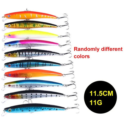 3/5/8PCS Fishing Lures Kit Minnow Popper Baits with Hooks Saltwater Freshwater Trout Bass Salmon Swimbait Fishing Accessories