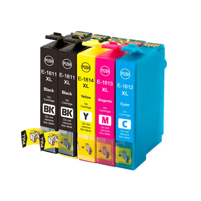 Bläckpatroner 18XL T1811 till Epson Expression Home XP – svart, cyan, magenta och gul
