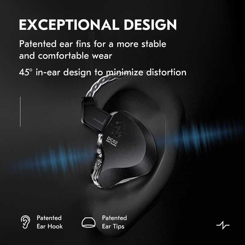CCZ SOLO DC02 kabelanslutna in-ear-hörlurar med löstagbar kabel