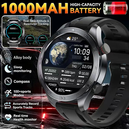 2026New Men's Outdoor Sports Smartwatch GPSTrack 1000mAh Battery Heart Rate Monitor 100+Sport Mode IP67 Waterproof Smart Watches