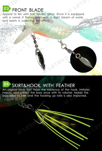 Micro Tappy Fishing Lures Artificial Hard Baits Crank Wobblers Tongue Plate Spinning Spoon with Feather Rotates Trout fish Bait