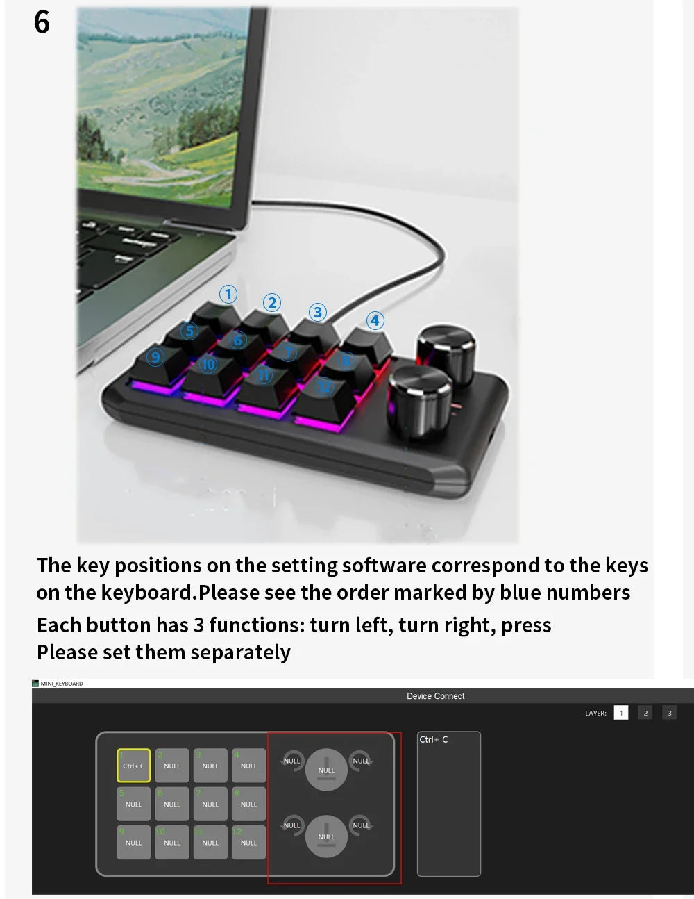 Bluetooth 12 Key 2-knob USB Programming Macro Custom Keyboard Game Console Mechanical Keyboard Photoshop Hot Swappable Keyboard
