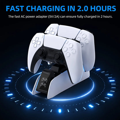 Charging Station for PS5 Controller Charger Station For DualSense Controller Dual USB Fast Type-C Charging Dock with LED Display