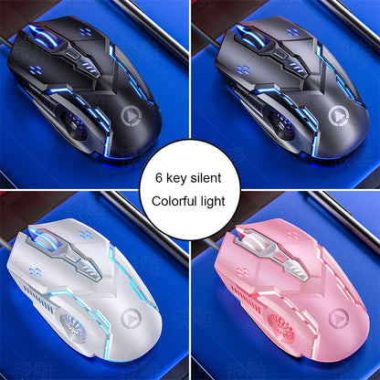 G5 Wired Gaming Mouse Colorful Backlight 6 Button Silent Mouse 4-Speed 3200 DPI RGB Gaming Mouse  For Computer Laptop Mice