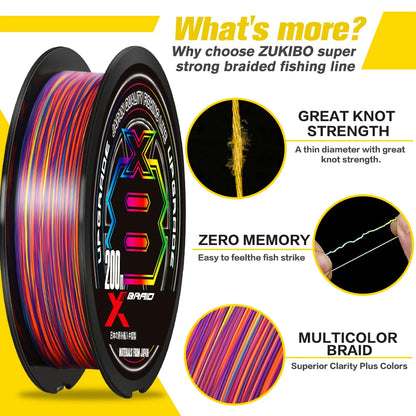 NEW Japan Original Xbraid Upgrade X8 Never Fade Multicolor Multifilament Line Fishing 1000M/500M/300M for Carp Bass Fishing Line