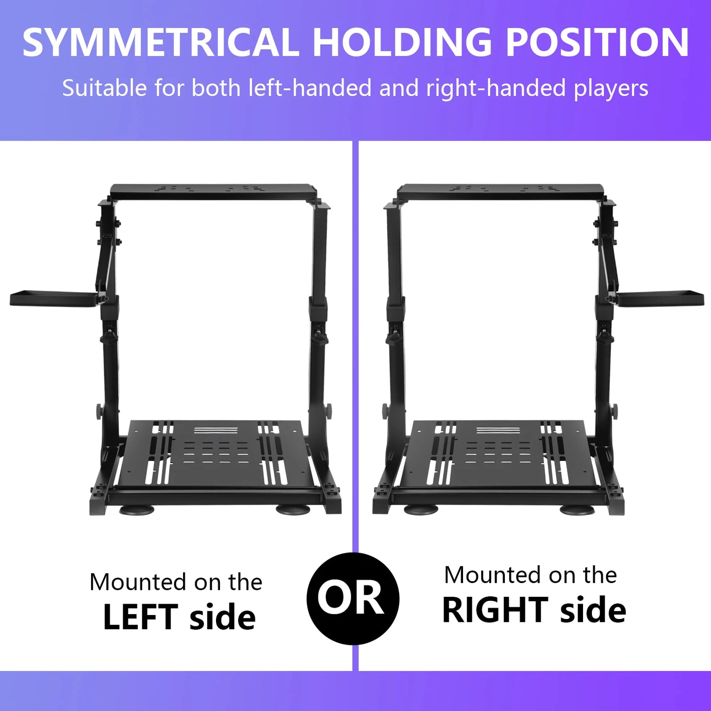 Universal Foldable Racing Steering Wheel Stand Adjustable Carbon Steel Simulator Cockpit Mount Compatible with Logitech G25 G27 G29 G920 T300 T500RS Gaming Wheel Support, Does Not Include Wheel Pedals Shifter