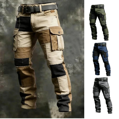 Male Cotton Cargo Pants Khaki Casual Men Tactical Joggers Cargo Multi-Pocket Fashion Black Army Light gray Trousers Work Wear