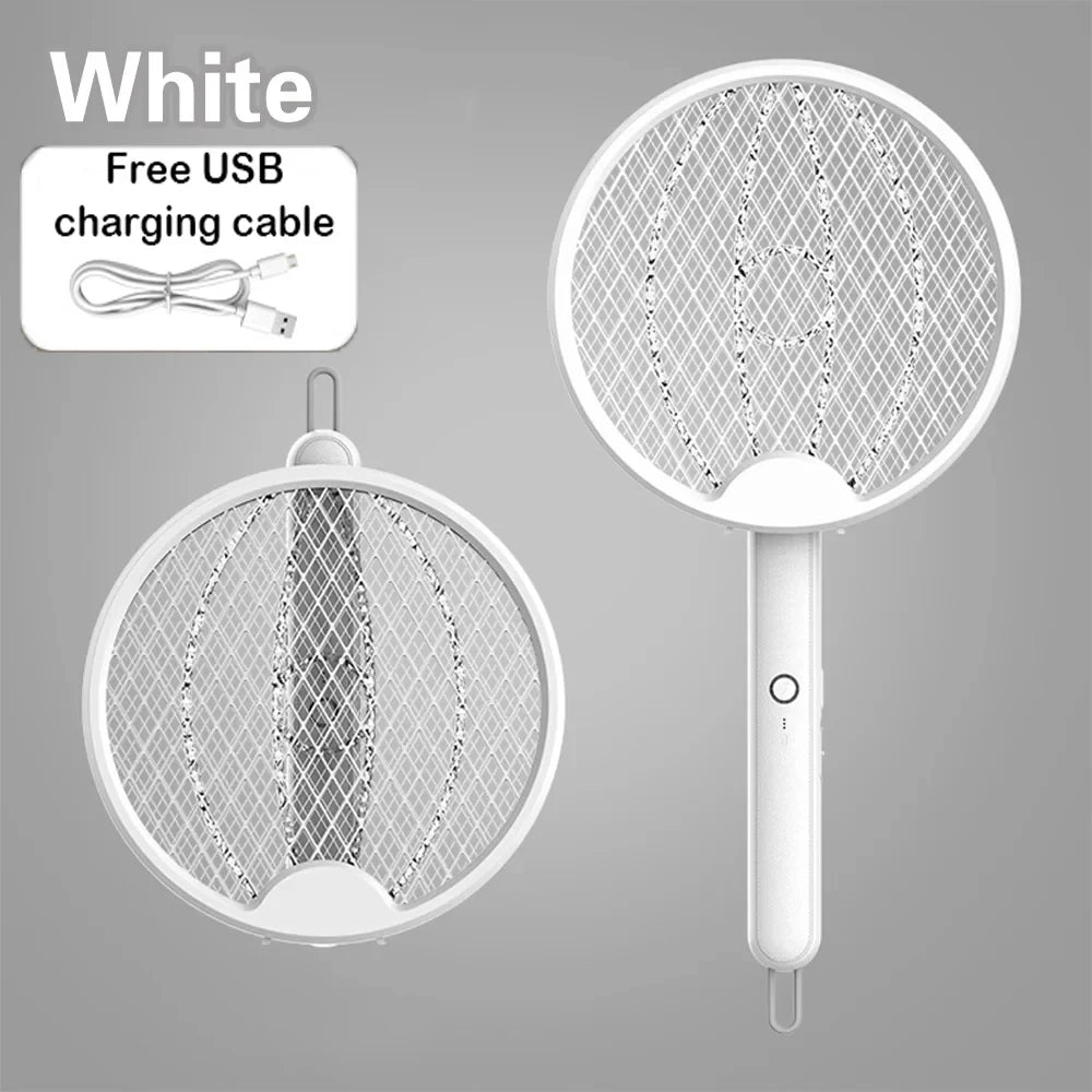 Upgraded 4 In 1 Electric Mosquito Killer Foldable Handheld Bug Zapper USB Rechargeable Fly Swatter With UV Light Trap Insect
