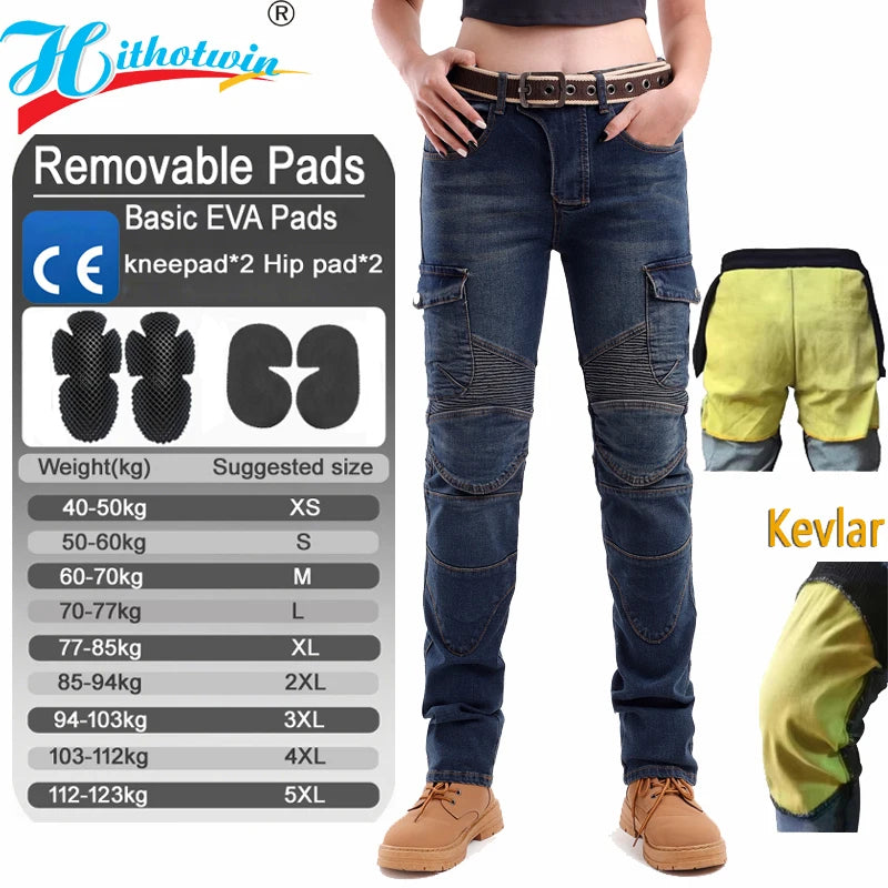 Kevlar Motorcykeljeans för Kvinnor - Blå