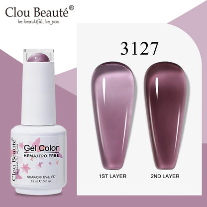 Clou Beaute Semi-transparent Jelly Color UV Gel Manicure Gel Nail Nail Supplies For Professionals Semi-permanent Varnish 15ml