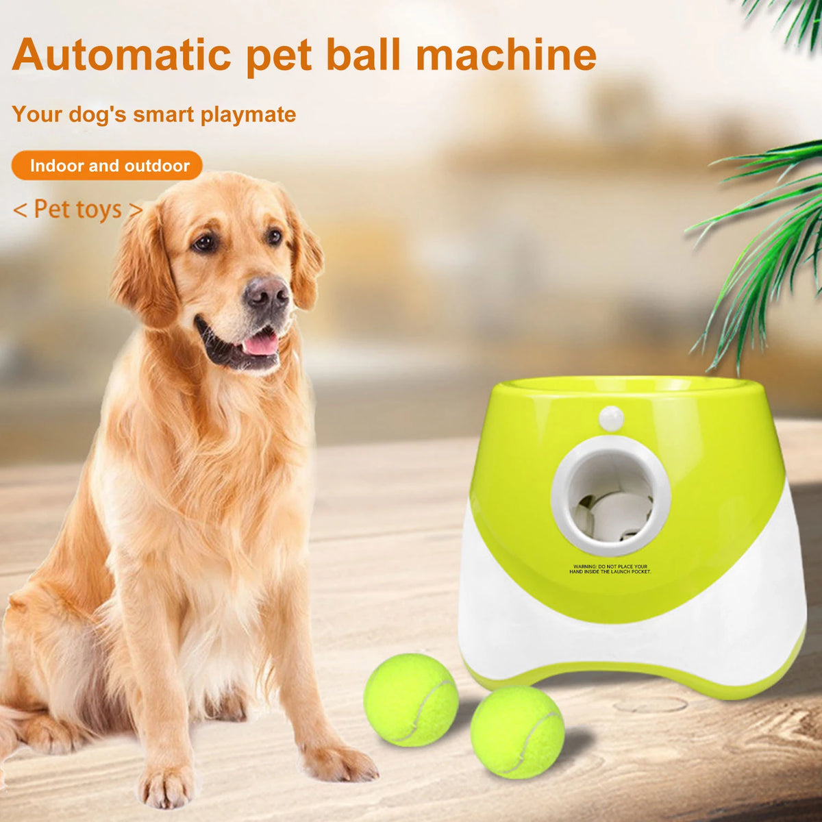 Automatisk Bollkastare för Små Hundar – 3 Avstånd, USB, Inkl. 3 Tennisbollar