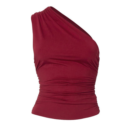 BIDIJONES one-shoulder-topp dam med öppen rygg – enfärgad, S–L