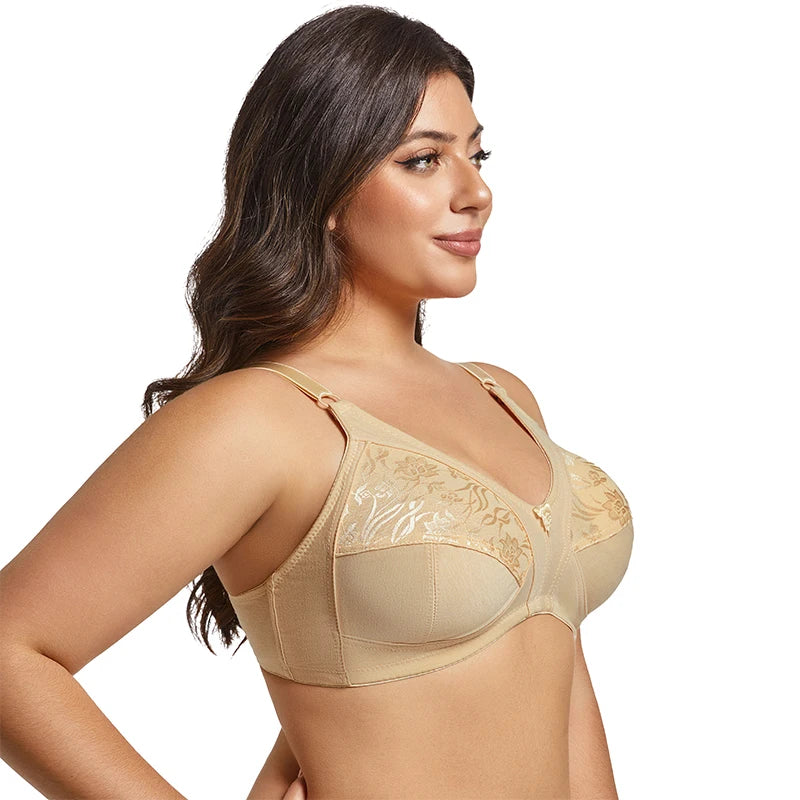 Plus Size Lace Bras For Women Sexy Brassiere Thin Wireless Lingerire Comfortable Underwear