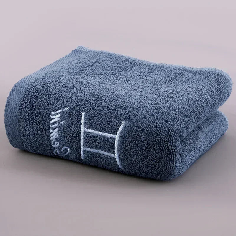 12 Constellation Letters Towel Embroidery Cotton Absorbent Quick Dry Lovers Gift Thickened Sport Soft fashion Face Towel 35x75cm