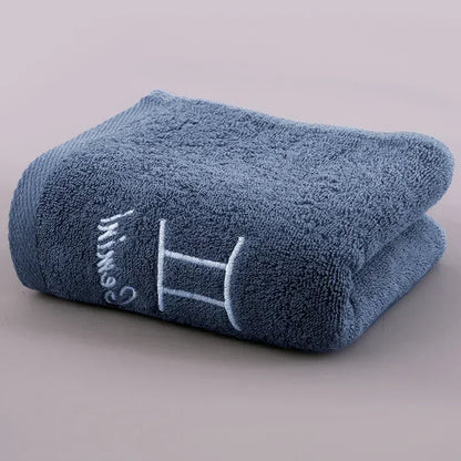 12 Constellation Letters Towel Embroidery Cotton Absorbent Quick Dry Lovers Gift Thickened Sport Soft fashion Face Towel 35x75cm
