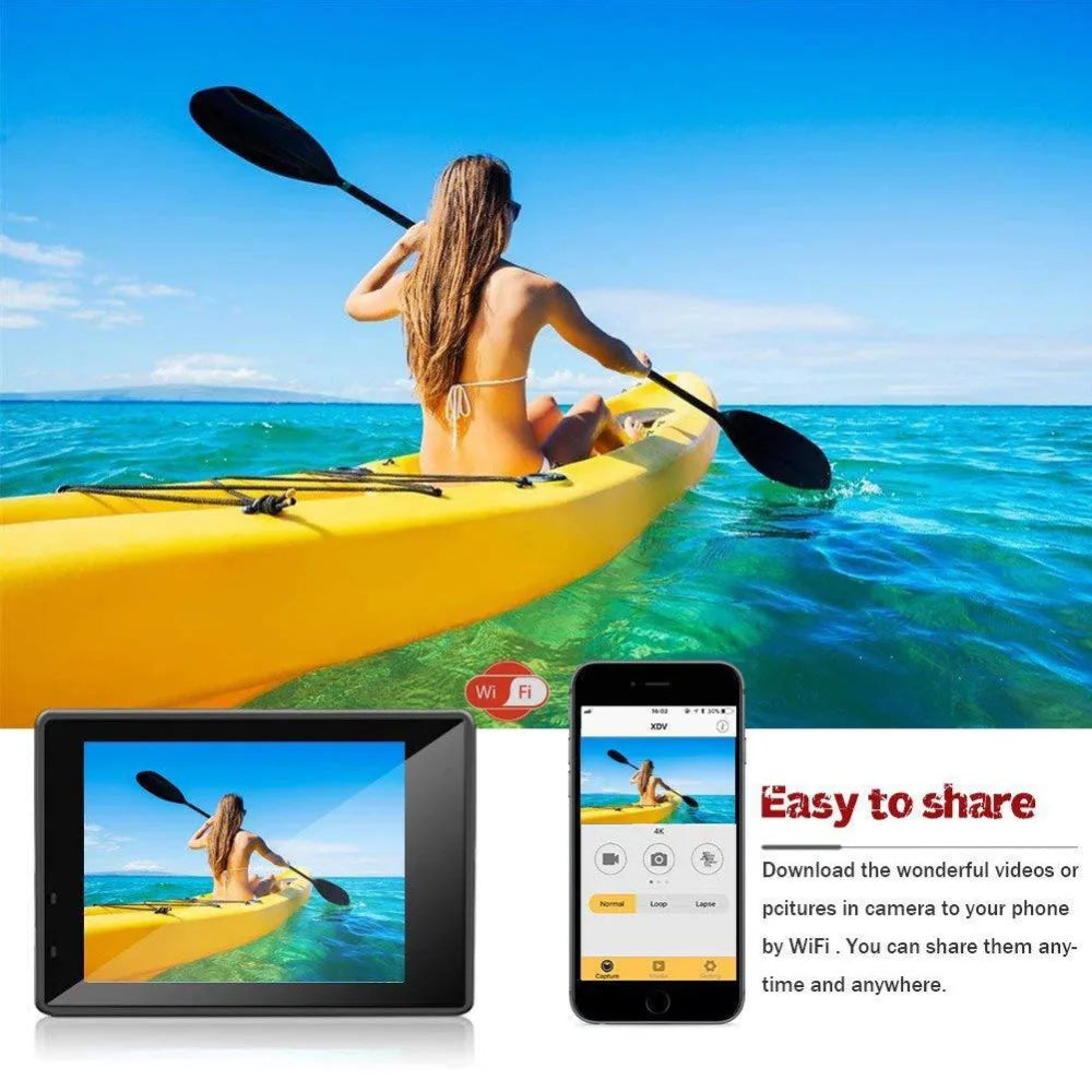 Ultra HD 4K Action Camera 30fps/170D Underwater Helmet Waterproof 2.0-inch Screen WiFi Remote Control Sports go Video Camera Pro