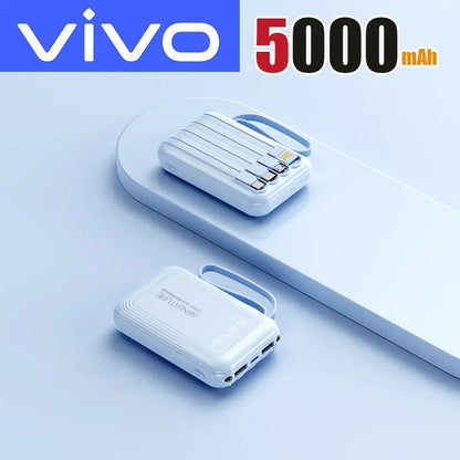 VIVO New 50000mAh Capacity Power Bank Fast Charging Mini 4 Cables Portable External Battery Type C For iPhone Samsung Android