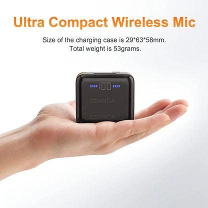 COMICA Vimo S Wireless Lavalier Lapel Microphone for iPhone Android Noise Cancellation Mic for Youtube Tiktok Vlogging Podcast
